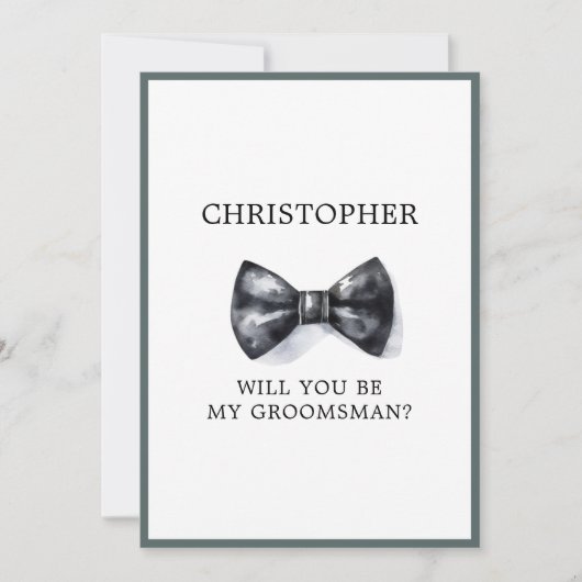 Classic Tuxedo Wedding Trauzeuge Request Card Einladung (Vorderseite)