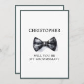 Classic Tuxedo Wedding Trauzeuge Request Card Einladung (Vorne/Hinten)