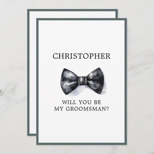 Classic Tuxedo Wedding Trauzeuge Request Card Einladung (Vorne/Hinten)