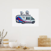 Classic TV News Van Poster (Küche)