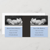 Classic Twin Boys Double New Baby Foto Cards Ankündigung (Vorne/Hinten)
