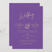 Classic Typografy Colorways Wedding Einladung (Vorne/Hinten)