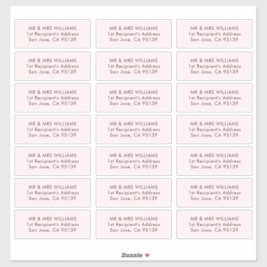 Classic Typografy Wedding Guest Address Labels (Blatt)