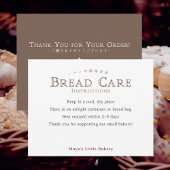 Classic Typography Bread Care Instructions Dankeskarte