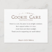 Classic Typography Cookie Care Instructions Dankeskarte (Vorderseite)