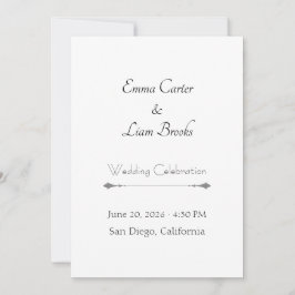Classic Typography Wedding Invitation Einladung