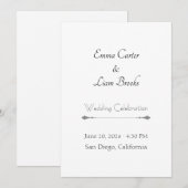 Classic Typography Wedding Invitation Einladung (Vorne/Hinten)