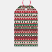 Classic Ugly Christmas Sweater Stripes Geschenkanhänger (Rückseite)