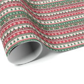 Classic Ugly Christmas Sweater Stripes Geschenkpapier (Rolleneckpunkt)