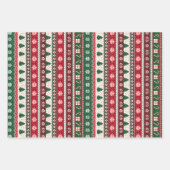 Classic Ugly Christmas Sweater Stripes Geschenkpapier Set (Vorderseite 2)