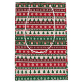 Classic Ugly Christmas Sweater Stripes Mittlere Geschenktüte (Vorderseite)