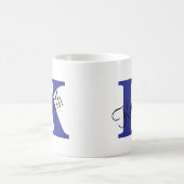 Classic und Elegant Initials und Name Navy Blue Kaffeetasse (Mittel)