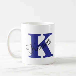 Classic und Elegant Initials und Name Navy Blue Kaffeetasse