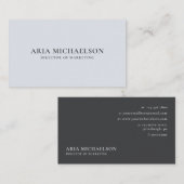 Classic und Minimal Blue Gray Visitenkarte (Vorne/Hinten)