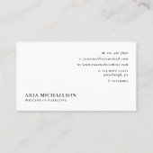 Classic und Minimal Visitenkarte (Rückseite)