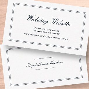 Classic und Simple Elegant Wedding Website Begleitkarte