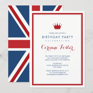Classic Union Jack Flag Birthday Einladung