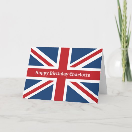 Classic Union Jack Flag Happy Birthday Karte (Vorderseite)