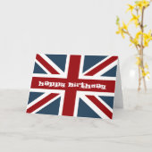 Classic Union Jack Flag Happy Birthday Karte (Gelbe Blume)