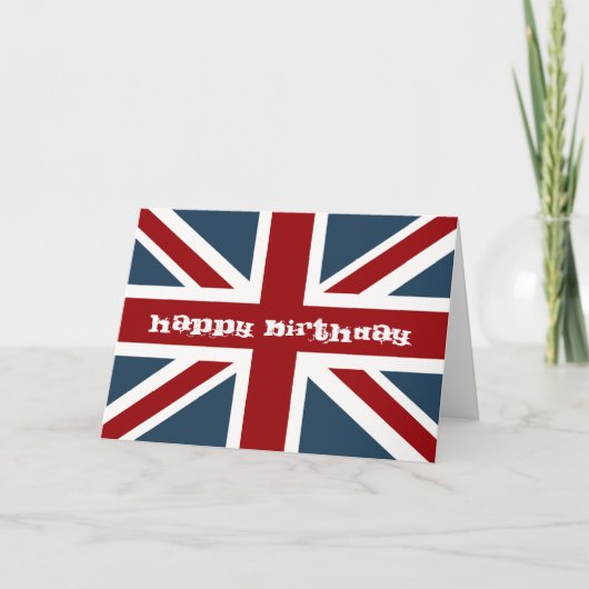 Classic Union Jack Flag Happy Birthday Karte (Vorderseite)