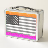 Classic USA Flag Design Metall Brotdose (Rückseite)