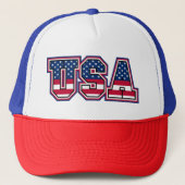 Classic USA Stars Patriotic Navy Truckerkappe (Vorderseite)