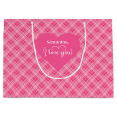 Classic Valentine Hearts I Love You Personalized  Große Geschenktüte (Vorderseite)
