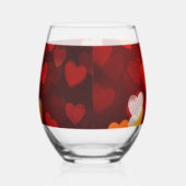 Classic Valentine Romantic Love Heart Pattern  Weinglas Ohne Stiel (Rechts)
