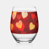 Classic Valentine Romantic Love Heart Pattern  Weinglas Ohne Stiel (Links)