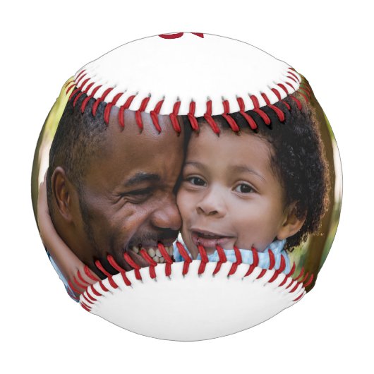 Classic Vater Year Foto Red Baseball (Rückseite)