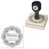 CLASSIC VERZIERT CUSTOM MERRY CHRISTMAS ADRESSE GUMMISTEMPEL (Stempel)