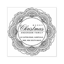 CLASSIC VERZIERT CUSTOM MERRY CHRISTMAS ADRESSE GUMMISTEMPEL