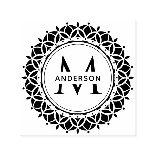 CLASSIC VERZIERT MANDALA CUSTOM MONOGRAM FAMILIENN PERMASTEMPEL (Design)