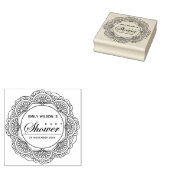 CLASSIC VERZIERT MANDALA CUSTOM SCRIPT BABY SHOWER GUMMISTEMPEL (Stempel)