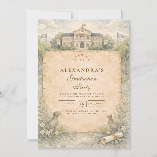 Classic Veterinary School Graduation Einladung (Vorderseite)