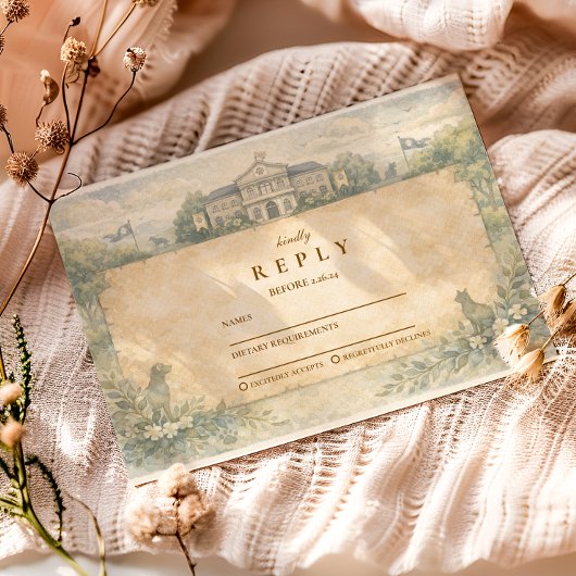 Classic Veterinary School Graduation RSVP Karte