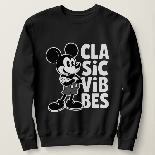 Classic Vibes Retro Cartoon Mouse T-Shirt Design, Sweatshirt (Design vorne)