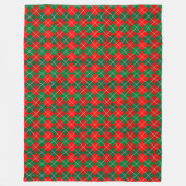 Classic Vibrann Red Green Tartan Karierte Weihnach Fleecedecke (Vorderseite)