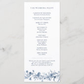 Classic Victorian Blue French Garden Chic Wedding Programm (Rückseite)