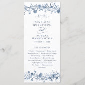 Classic Victorian Blue French Garden Chic Wedding Programm (Vorderseite)