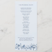 Classic Victorian Blue French Garden Chic Wedding Programm (Rückseite)