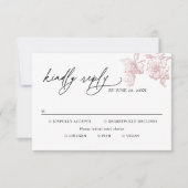 Classic Victorian Floral Meal Options Wedding RSVP (Vorderseite)