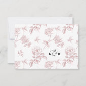 Classic Victorian Floral Meal Options Wedding RSVP (Rückseite)