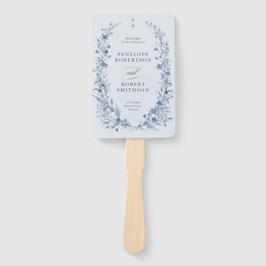 Classic Victorian French Garden Wedding Program Fächer (Vorderseite)