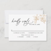 Classic Victorian Gold Meal Options Wedding RSVP Karte (Vorderseite)