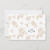 Classic Victorian Gold Meal Options Wedding RSVP Karte (Rückseite)
