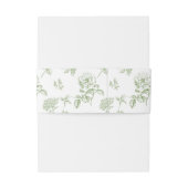Classic Victorian Green Floral Wedding Monogram Einladungsbanderole (Rückseitenbeispiel)