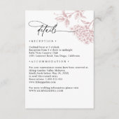 Classic Victorian Pink Floral Wedding Details Begleitkarte (Vorderseite)