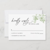 Classic Victorian Sage Floral Wedding RSVP Card Karte (Vorderseite)