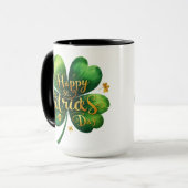 Classic Vierblättriges Kleeblatt Happy St Patrick' Tasse (Vorderseite Links)